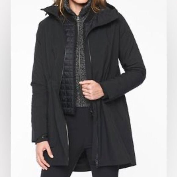 Sleek Sam Edelman Black Lightweight Hooded Anorak Jacket Size XL - Picture 1 of 15